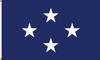 Navy Admiral Flag, Nylon Applique, 4 Star 2' x 3' Header and Grommets, 7222011 (Open Market)