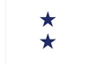 Navy Non-Sea Going Rear Admiral (Upper Half) Flag, Nylon Applique, 2 Star 3' x 4' Polehem Plain, 7322022 (Open Market)