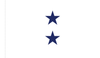 Navy Non-Sea Going Rear Admiral (Upper Half) Flag, Nylon Applique, 2 Star 4' x 6' Polehem Plain, 7322092 (Open Market)