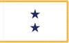 Navy Non-Sea Going Rear Admiral (Upper Half) Flag, Nylon Applique, 2 Star 4' x 6' Polehem and Gold Fringe, 7322093 (Open Market)