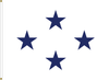 Navy Non-Sea Going Admiral Flag, Nylon Applique, 4 Star 3' x 4' Header and Grommets, 7342021 (Open Market)