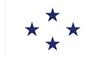 Navy Non-Sea Going Admiral Flag, Nylon Applique, 4 Star 4' x 6' Polehem Plain, 7342092 (Open Market)