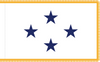 Navy Non-Sea Going Admiral Flag, Nylon Applique, 4 Star 4' x 6' Polehem and Gold Fringe, 7342093 (Open Market)