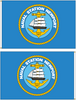 Custom Digital Double Sided 4' x 6' Nylon Flag w/Header & Grommets "Naval Station Newport Logo" (Open Market) Price based on quantity 6+