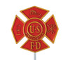 GRAVE MARKER PLASTIC RED US FIREFIGHTERS