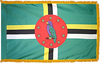 DominicaFlag with Pole Hem and Gold Fringe