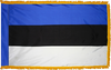 EstoniaFlag with Pole Hem and Gold Fringe