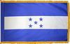 HondurasFlag with Pole Hem and Gold Fringe