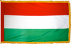 HungaryFlag with Pole Hem and Gold Fringe