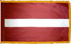 LatviaFlag with Pole Hem and Gold Fringe
