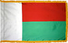 MadagascarFlag with Pole Hem and Gold Fringe
