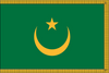 MauritaniaFlag with Pole Hem and Gold Fringe