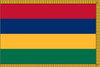 MauritiusFlag with Pole Hem and Gold Fringe