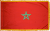 MoroccoFlag with Pole Hem and Gold Fringe