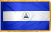 NicaraguaFlag with Pole Hem and Gold Fringe