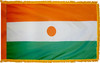 NigerFlag with Pole Hem and Gold Fringe