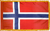 NorwayFlag with Pole Hem and Gold Fringe