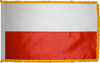 PolandFlag with Pole Hem and Gold Fringe