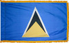 Saint LuciaFlag with Pole Hem and Gold Fringe