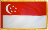 SingaporeFlag with Pole Hem and Gold Fringe