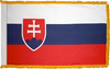 SlovakiaFlag with Pole Hem and Gold Fringe