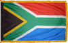 South AfricaFlag with Pole Hem and Gold Fringe