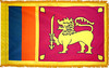 Sri LankaFlag with Pole Hem and Gold Fringe