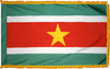 SurinameFlag with Pole Hem and Gold Fringe