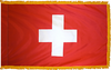 SwitzerlandFlag with Pole Hem and Gold Fringe