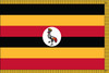 UgandaFlag with Pole Hem and Gold Fringe