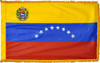 VenezuelaFlag with Pole Hem and Gold Fringe