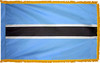 BotswanaFlag with Pole Hem and Gold Fringe