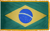 BrazilFlag with Pole Hem and Gold Fringe