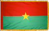 Burkina FasoFlag with Pole Hem and Gold Fringe