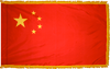 ChinaFlag with Pole Hem and Gold Fringe