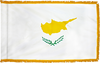 CyprusFlag with Pole Hem and Gold Fringe