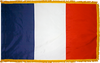 FranceFlag with Pole Hem and Gold Fringe