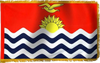 KiribatiFlag with Pole Hem and Gold Fringe