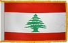 LebanonFlag with Pole Hem and Gold Fringe