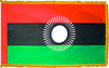 MalawiFlag with Pole Hem and Gold Fringe