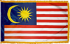 MalaysiaFlag with Pole Hem and Gold Fringe