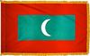 MaldivesFlag with Pole Hem and Gold Fringe