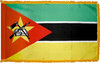 MozambiqueFlag with Pole Hem and Gold Fringe
