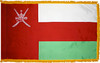 OmanFlag with Pole Hem and Gold Fringe