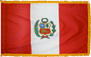 PeruFlag with Pole Hem and Gold Fringe