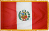 PeruFlag with Pole Hem and Gold Fringe