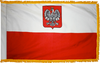 Poland w/ EagleFlag with Pole Hem and Gold Fringe