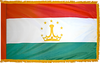 TajikistanFlag with Pole Hem and Gold Fringe