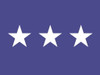 Air Force Lieutenant General Flag, 3 Star Nylon Applique with Pole Hem, Size 4'4" x 5'6", GAF3104053