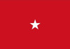Marine Corps Brigadier General Flag, 1 Star Nylon Applique with Pole Hem, Size 4'4" x 5'6", GMC1104053
